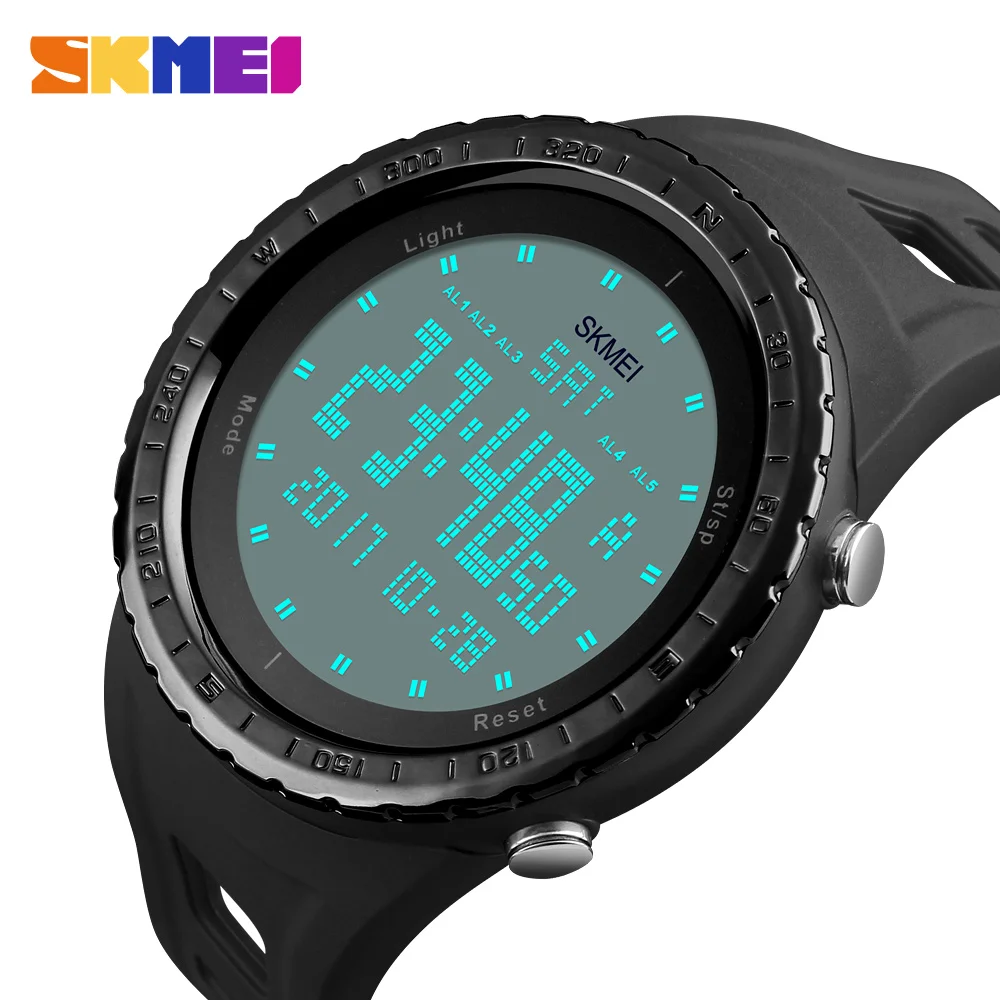 Бренд SKMEI Для мужчин спортивные часы 50 м Водонепроницаемый цифровой светодиодный военные часы Для мужчин открытый электроники Наручные