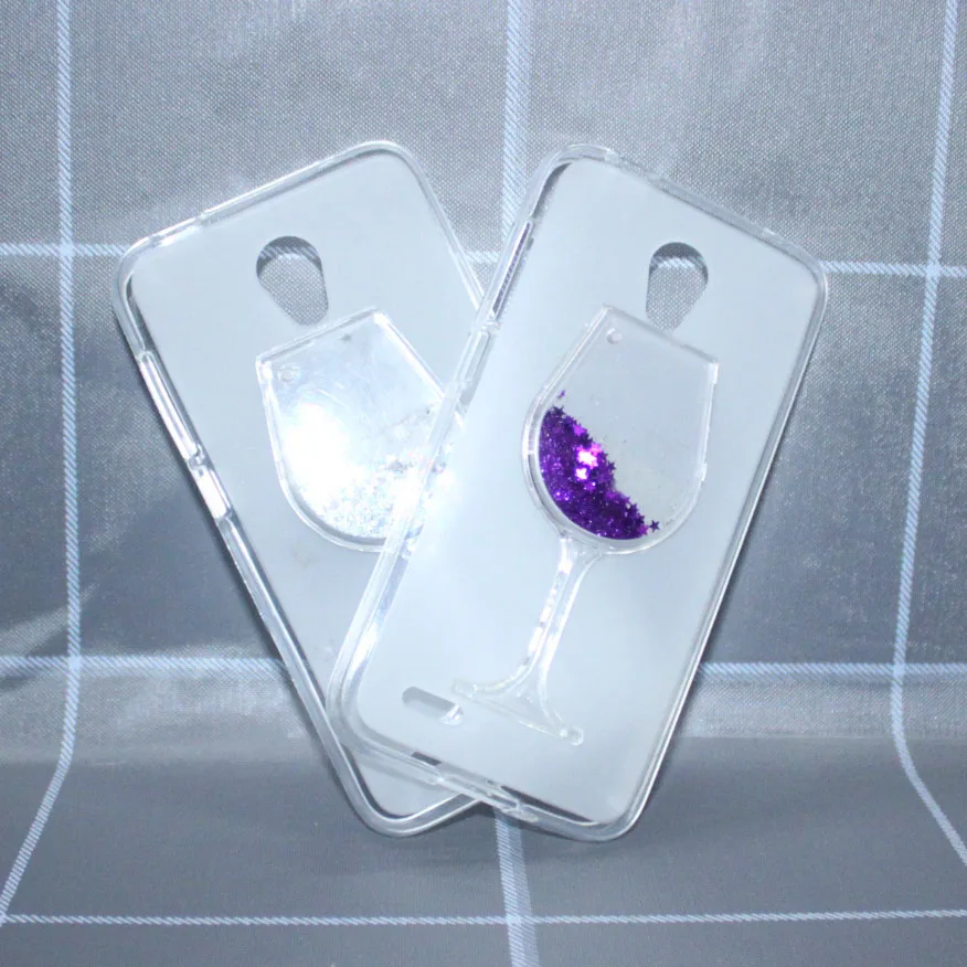 

Red Wine Cup Dynamic Liquid Bling Glitter Quicksand Moving Star Cover For Alcatel One Touch Go Play 7048 7048x 3D Cup Phone Case