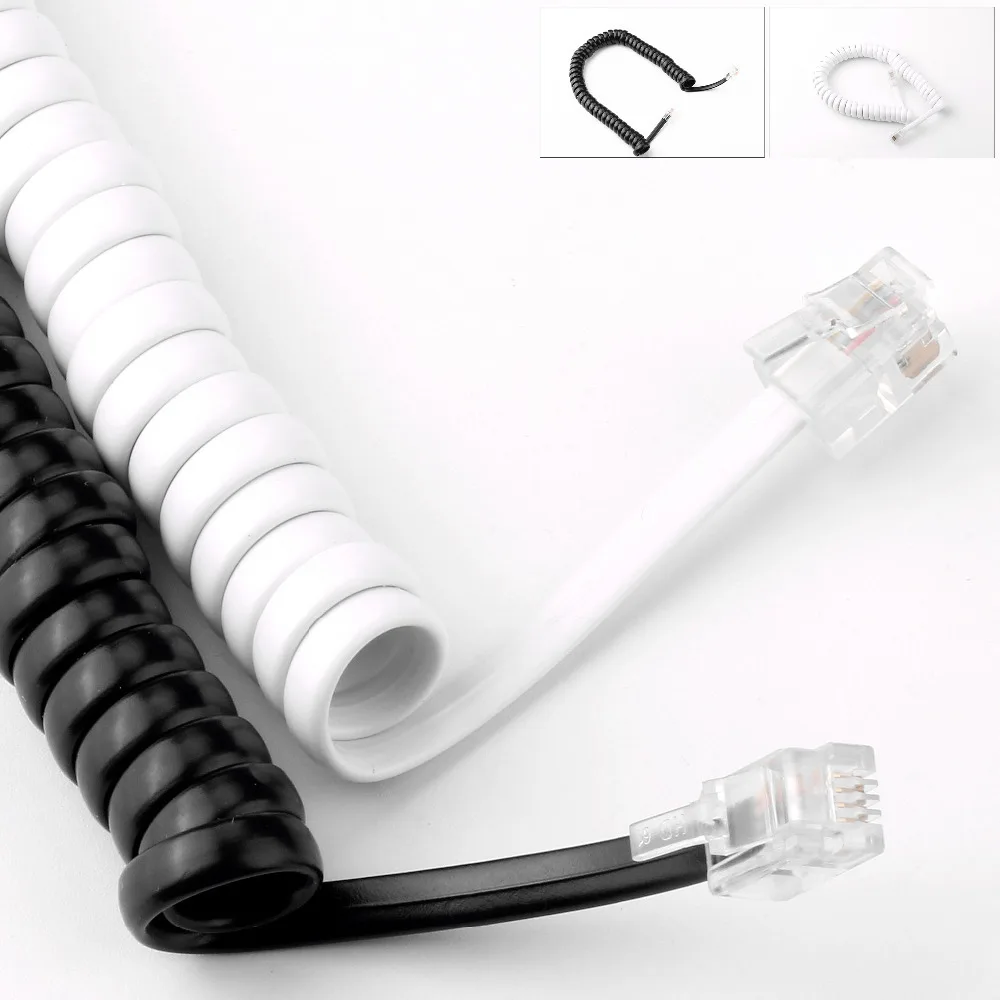 Hot 9.3" Black RJ9 Telephone Phone Modem Coil Line Cord Cablein