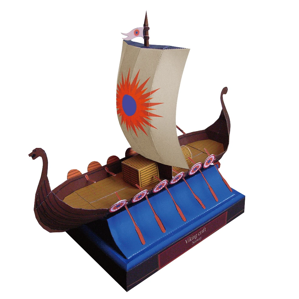 3D Wooden Puzzle Viking Ship Educational Kids Toy 