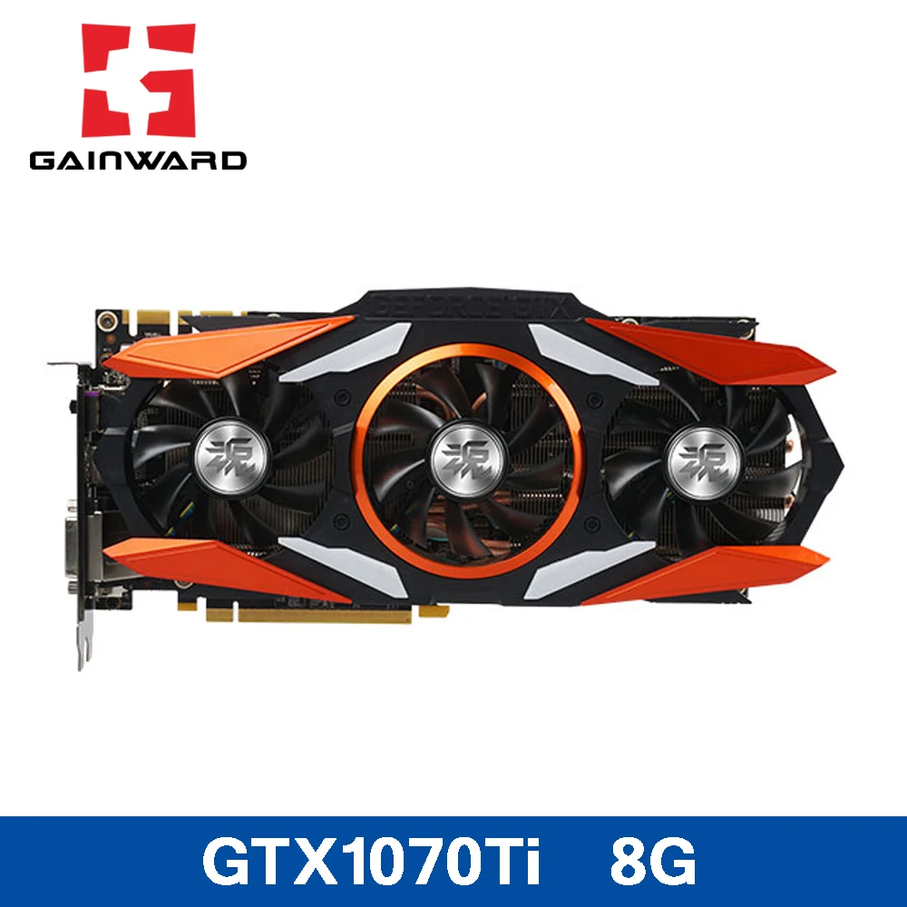 Gainward GTX1070Ti 8G Графика карты 1607 МГц HDMI + 3 * DP DVI GDDR5 8008 256bit 8 6pin 180 W видеокарты для