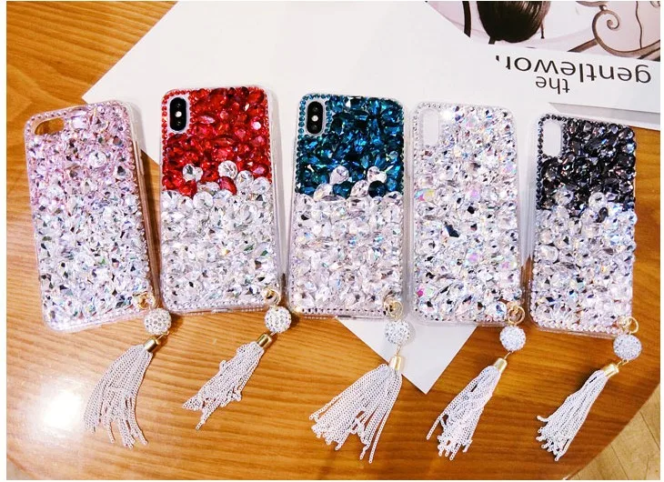 

luxury 3D DIY diamond gem case for iphone XS MAX XR X 7 7plus 8 8plus 6 6s cover note9 S9 Plus s8 s7 s6 edge note8 s10 plus s10