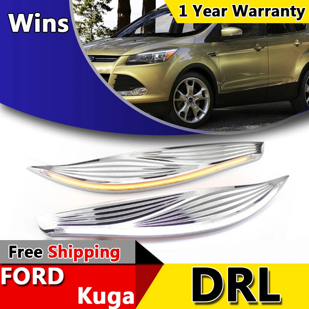 

Wins Shopping LED Eye Brow for Ford Kuga DRL 2014 Escape LED Daytime Running Light LED Fog Lamp Automotive Accessories
