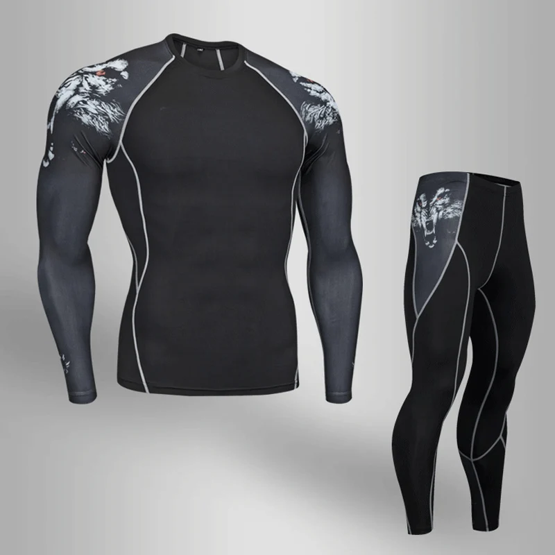 online Homens MMA fitness treino clohing terno compressão camisa 4xl clohing conjunto agasalho camisa Longa spants conjunto agasalho