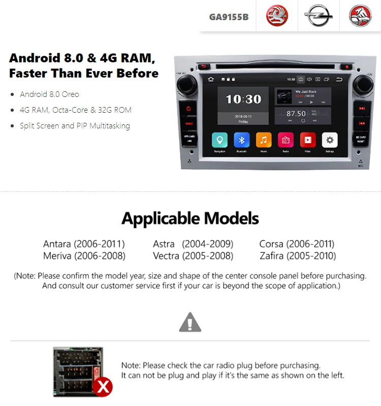 Perfect 7" Android 8.0 OS Car DVD GPS Radio for Opel/Vauxhall/Holden Astra (H) 2004-2010 & Zafira (B) 2005-2012 & Corsa (D) 2006-2011 0