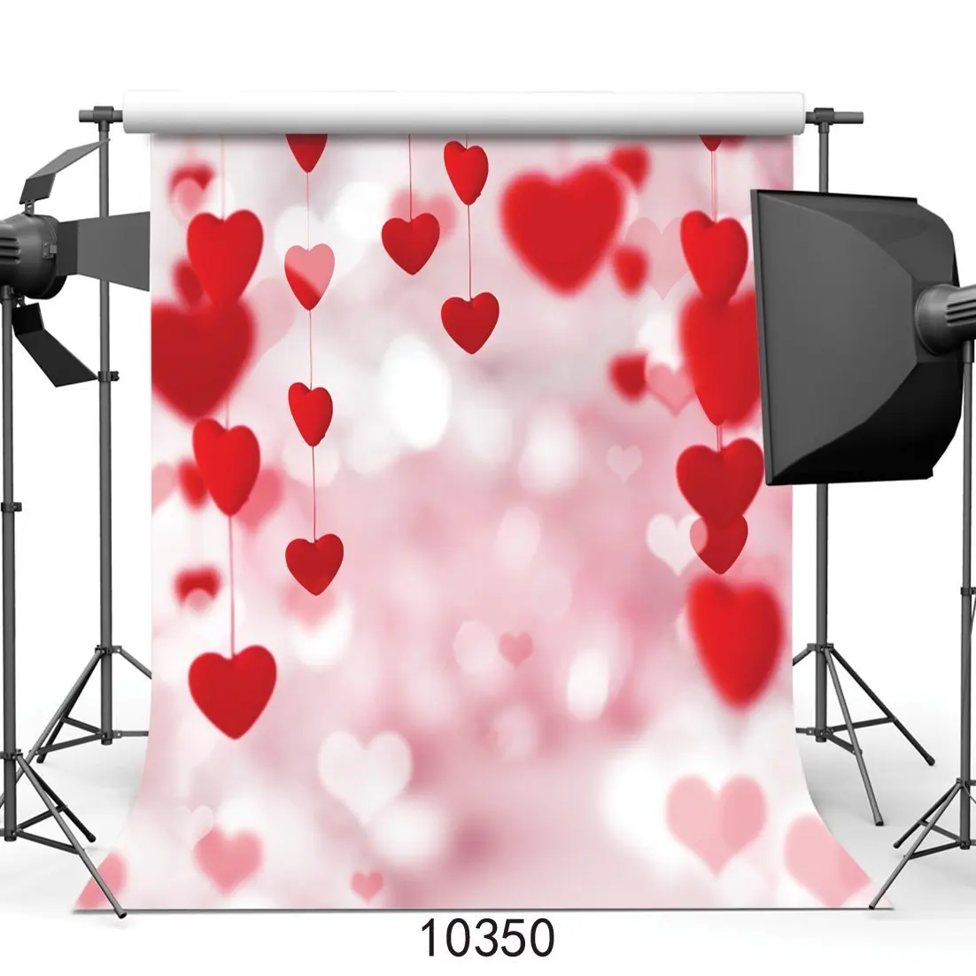 

Valentine's Day Backdrop Bokeh Red Sweet Hearts Glitter Sequins Romantic Wedding Photography Background
