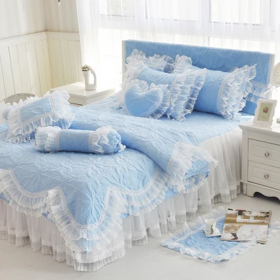 Покрывало принцесса постельные принадлежности комплект из четырех предметов хлопок мягкая удобная кровать стеганая хлопковая вышивка - Цвет: Color 3