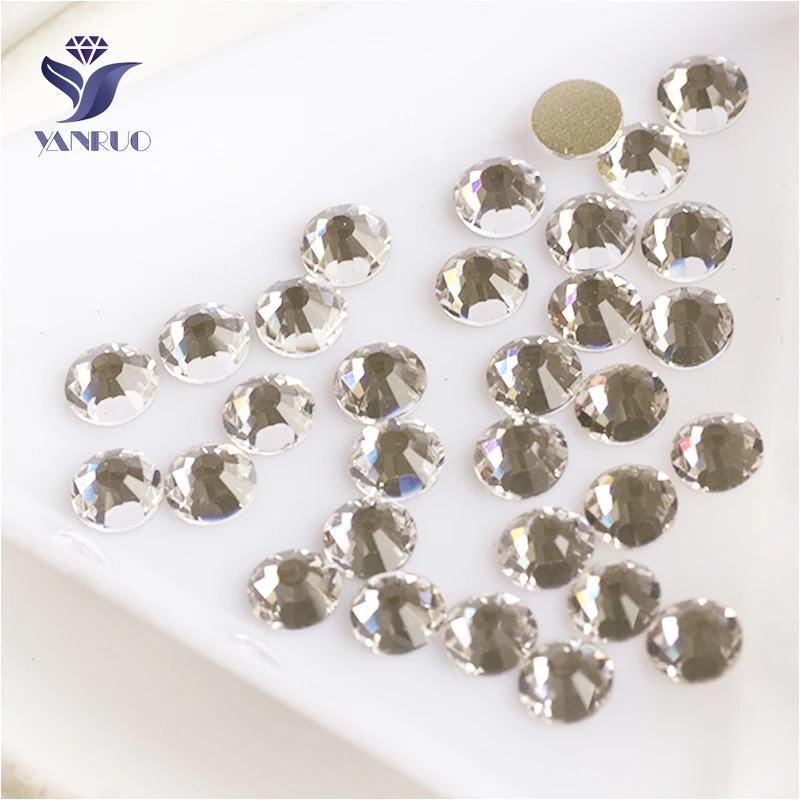 

YANRUO 2028NoHF All Sizes Crystal Clear Flatback Nail Art Decoration Non Hotfix Rhinestones Nails Glass Strass Stones