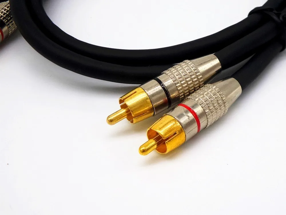 Высококачественный экранирующий сигнал помех 2RCA штекер аудио кабель
