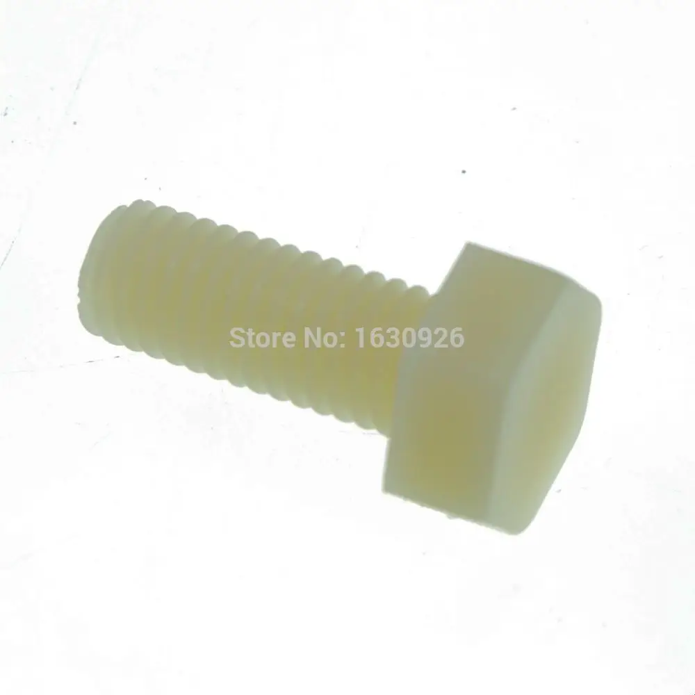 

Free shipping 50 pieces Metric Thread M6x20mm Full Nylon Outside Hex Screw Plastic bolts