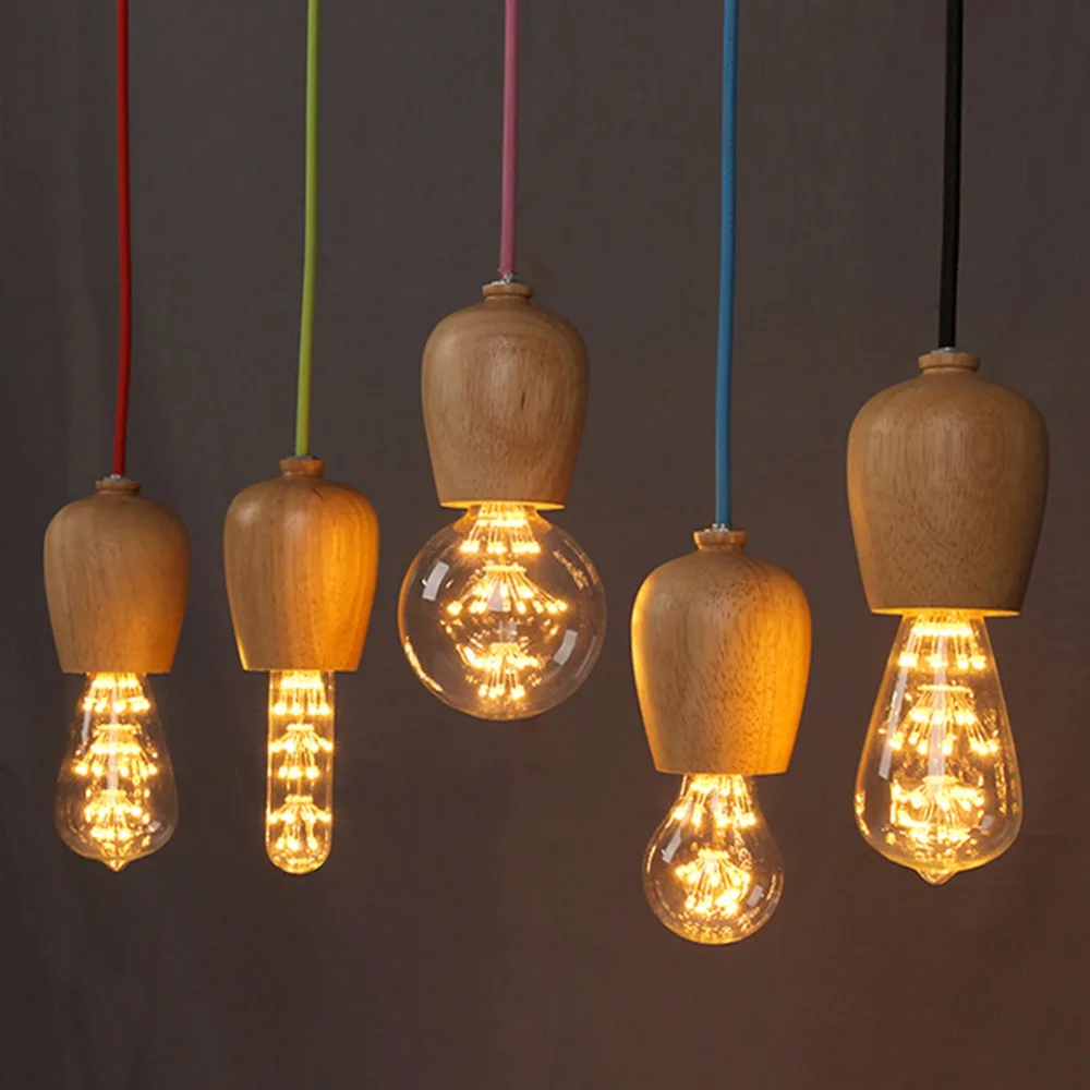 Buy Modern Wood Pendant Lights Vintage Cord Pendant