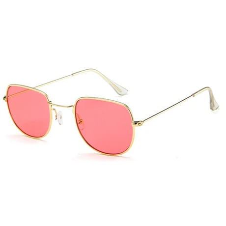 Дизайн шестигранные Солнцезащитные очки женские Ретро винтажные мужские модные прозрачные Солнцезащитные очки женские большие солнцезащитные очки женские очки - Цвет оправы: Красный