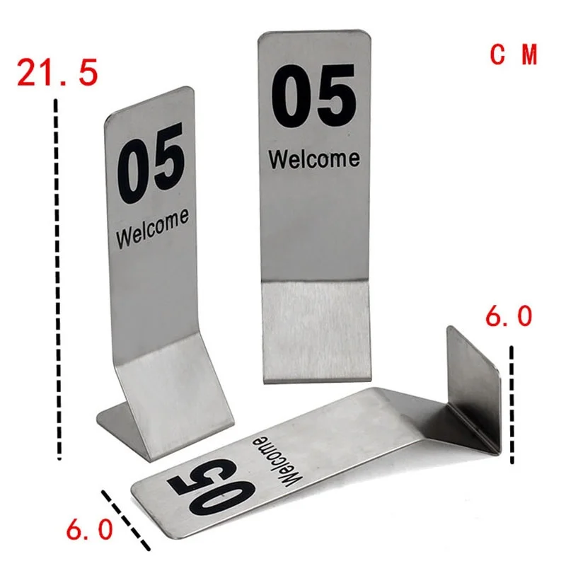 

21*6cm 20 pcs stainless steel stringy metal desk table desktop number sign stand sequence number sign plate stand ZA5771