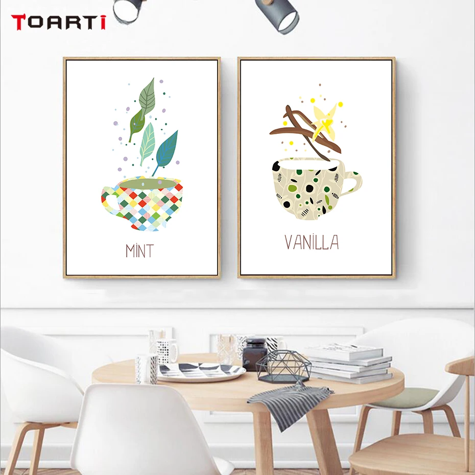 Cooffee Tea Cup Canvas Painting (1)