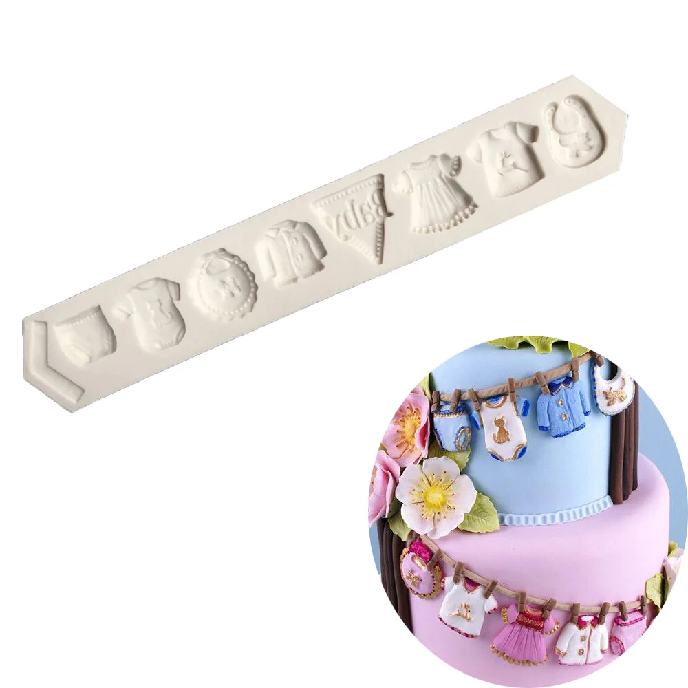 

1PC Baby Clothes Silicone mold fondant mold cake decorating tools chocolate mold K130