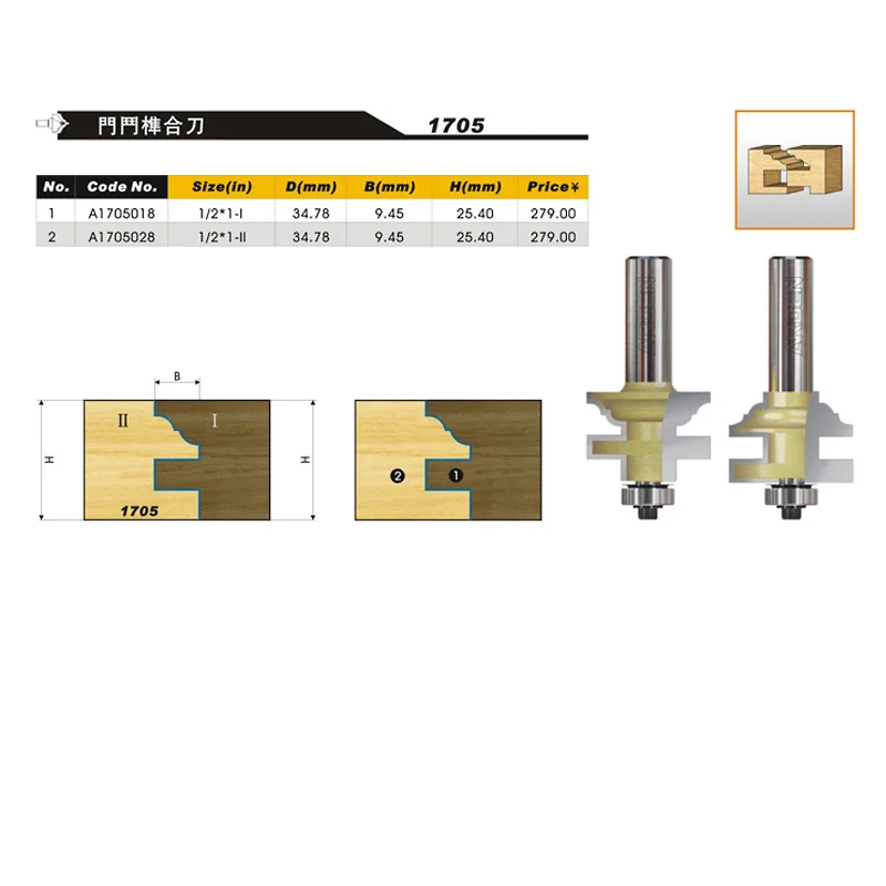 2 шт./компл. ящик выдвижной Bits деревообрабатывающий инструмент Стиль& рельса собирает Arden маршрутизатор бит-1/2* 1-I, 1/2*1-II-1/" хвостовик-arden A1705018& 28