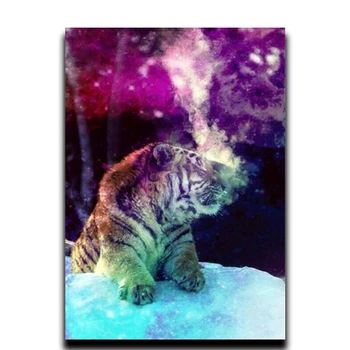 

Diamond embroidery Diy diamond painting 3d square full of Diamond Drilling Resin mosaic Crafts Needlework Tiger and fireworks