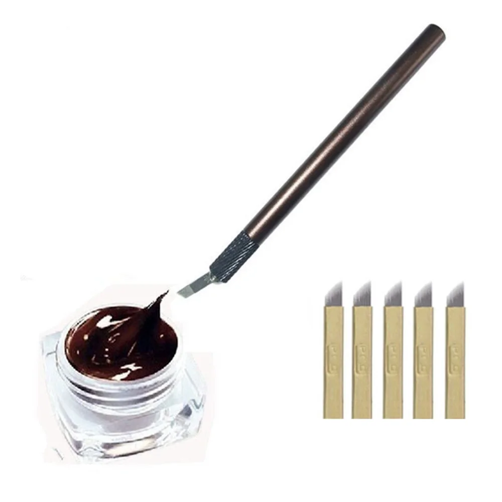 Natural Microblading Eyebrow Makeup Bevel Blade Needle Tattoo Pen Pigment Kit