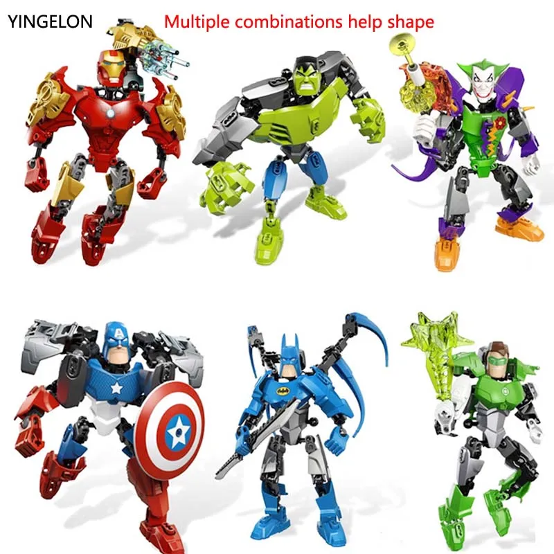 

PVC Anime Marvel DIY Building Blocks Toys The Avengers Spiderman Figurines Kids Gifts Hulk Captain America Batman Superman