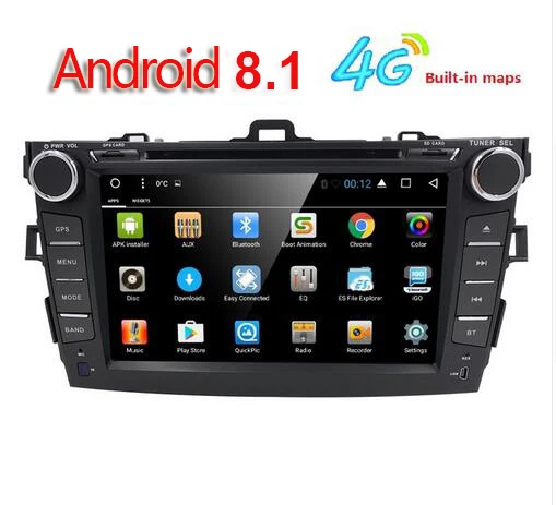 Четырехъядерный 1024*600 Android 8 1 подходит для TOYOTA COROLLA 2001 2006 2007 2008 2009 2010 2011