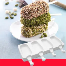 4 полостей мороженое форма для выпечки, сделай сам поставки силиконовая для десерта форма для выпечки пирожных с шоколадной начинкой антипригарное 260X145X26mm TB