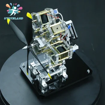

6-Cylinder Airplane Shape Hall Sensor Engine Magnetic Engine Model