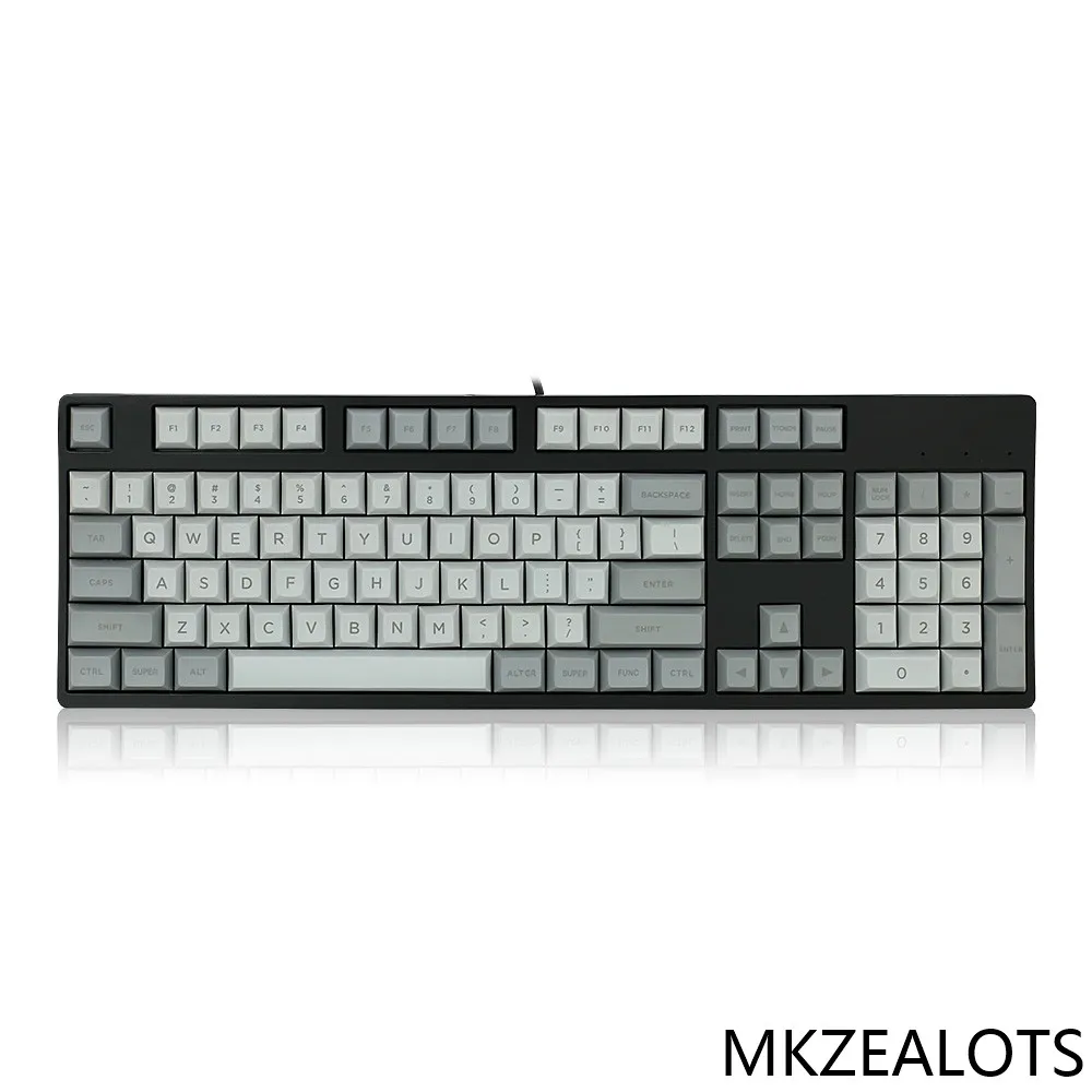 Топ с принтом dsa pbt keycap для механической клавиатуры 108 клавиш iso полный набор dolch keycaps для corsair keycap filco minila - Цвет: gray and white