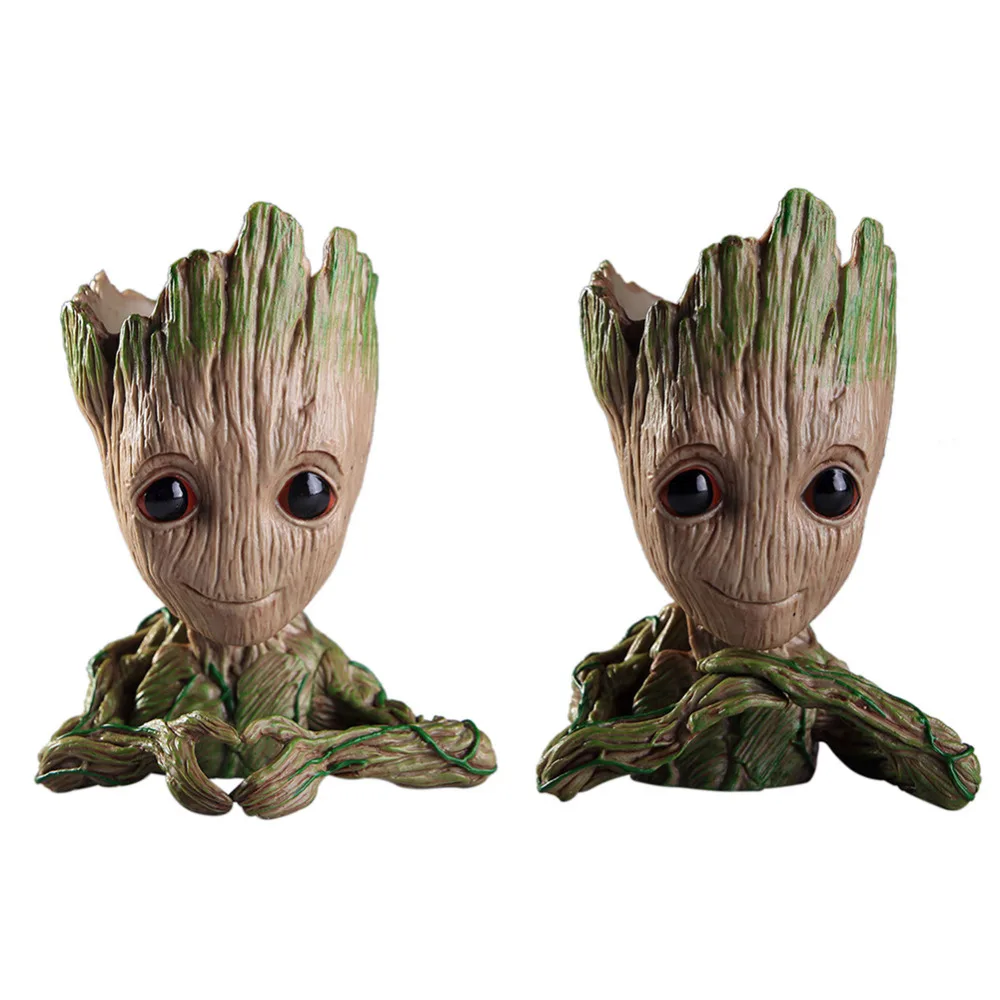 

Vinyl Baby Groot Flowerpot Pen Pot Holder Plants Flower Pot Cute Action Figures Toys for Kids Gift Desktop Decoration