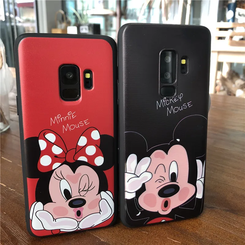 

Silicone Cartoon For iPhone 6 6s 7 8 Plus X Cases Mickey Minnie Pattern Mouse For Samsung Galaxy Note 8 S8 S9 Plus Cover Case