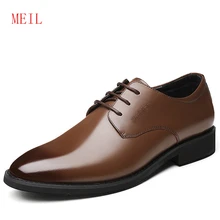 Brand Luxury Genuine Leather Men Oxford Shoes Pointed Toe Men Dress Shoes High Quality British Style Lace-up Male Wedding Shoes heinrich the new listing brand luxury genuine leather men shoes pointed toe hasp male wedding dress shoes zapatos de hombre