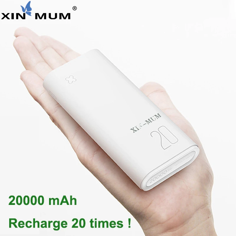 

XIN-MUM Quick Charge 20000mAh Power Bank Portable Battery USB Dual Mobile Powerbank for iPhone Samsung Xiaomi LG Sony Huawei