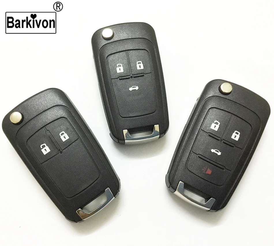 

Barkivon 2 3 4 Button Replacement Flip Folding Case with uncut key blade blank car key fob Shell for Chevrolet Cruze key