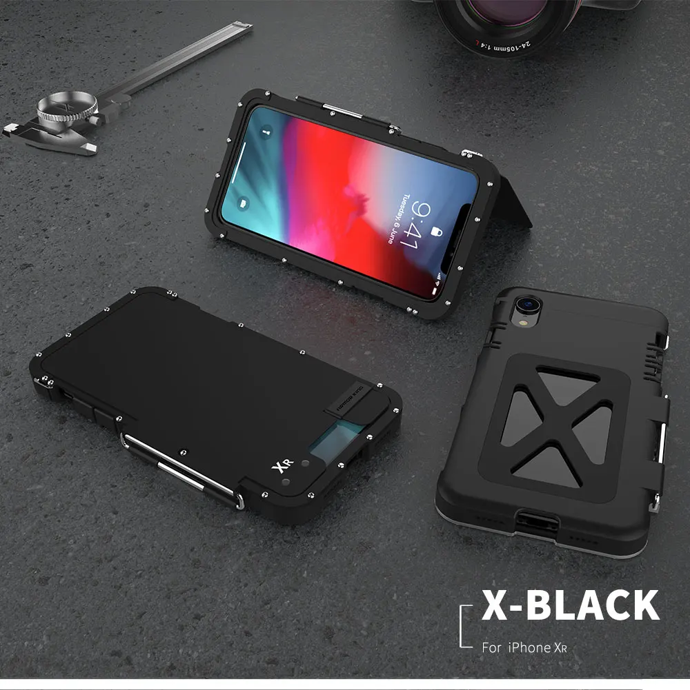 R-JUST Armor King утюг Нержавеющая сталь человек для iphone XS флип телефон металлический чехол Мобильный для iphone XS MAX XR X чехол для телефона