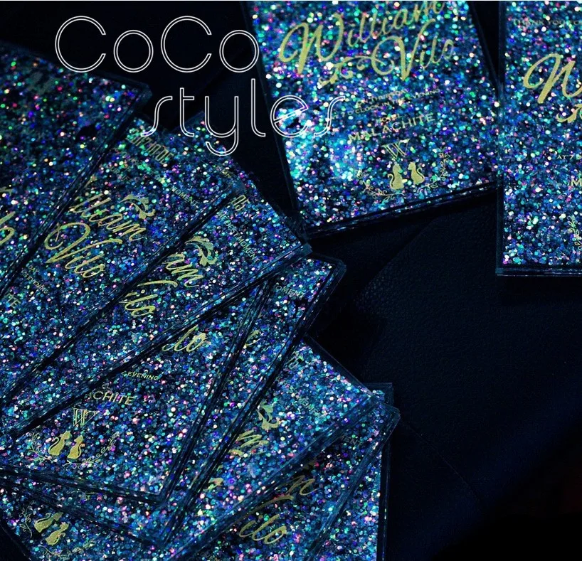  Coocostyles custom made luxury silk screen acrylic invitation card with shimmering powder design fo - 32872159372