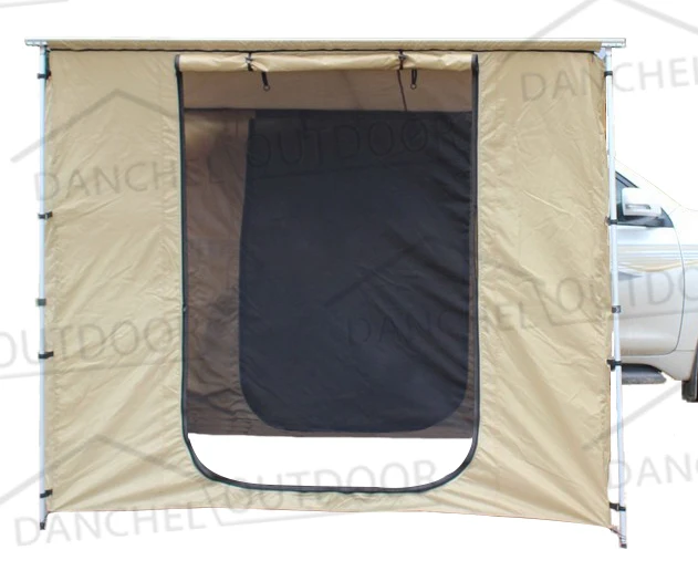 

car side tent awning with tent room for sun shade shelter, khaki color 4WD cars sidetent, fit all kind of cars