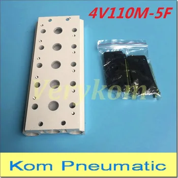 

4V110-06 4V120-06 Solenoid Valve Manifold With Screws Rubber Pneumatic Valve Base Board Block 4V100M-5F 5 Station 4A120-06