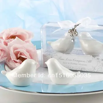 

Free Shipping 200pcs/lot=100sets/lot dinnerware Love birds perfectly paired as salt and pepper shakers Tableware