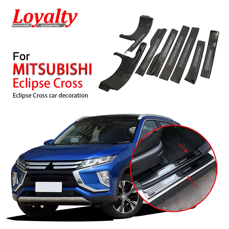 

Loyalty for MITSUBISHI Eclipse Cross 2018 2019 Door sill strip Scratchproof Guard Stainless Steel black titanium Auto Styling
