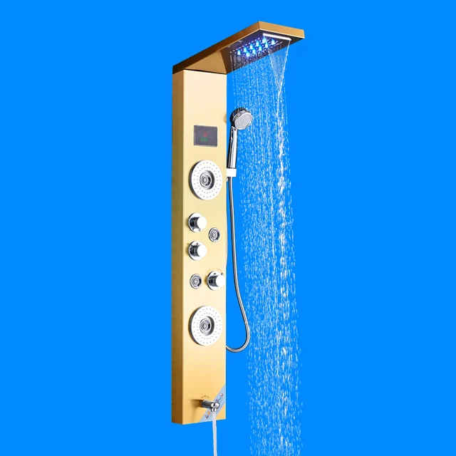 Quyanre Golden Shower Panel Column LED Rainfal