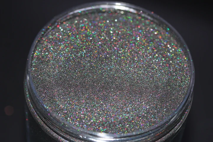 Extra Fine 004 (0.1mm) Rainbow Mirror BLACK Laser Holo Nail Glitter Powder Perfect Shinning Holographic Nails Pigment Dust