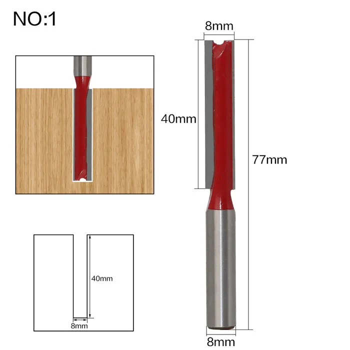 Высокое качество 1 шт. 8 мм хвостовик длинный триммер Нижняя очистка промывочный фрезерный станок с ЧПУ деревообрабатывающий инструмент резьба по дереву роутер подшипника бит - Длина режущей кромки: NO 1