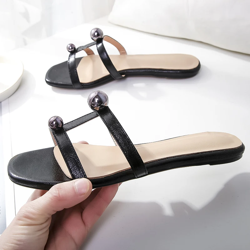 Frau Niedrigen Größe Spitz Hochzeit Slip Flache silber Rutschen Hausschuhe Schwarzes 3 gold Damen Leder Auf Schuhe Sommer Slingback Heels Eshtonshero 8 Sxwptq5gp