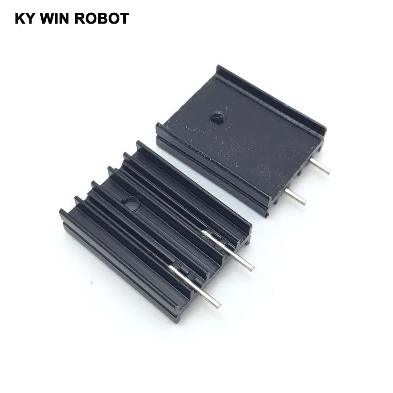 

10pcs 19x8x25MM black Aluminium TO-220 Heatsink TO220 Heat Sink Transistor Radiator TO220 Cooler Cooling 25*8*19MM with 2pin