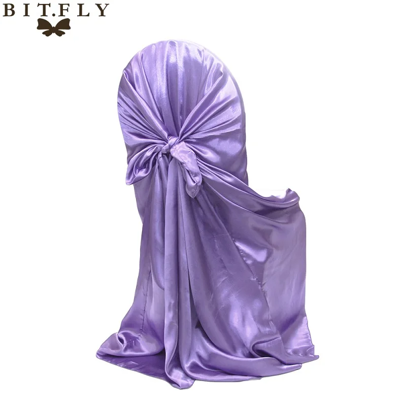 Высококачественный модный современный атласный универсальный чехол для стула для свадебного ресторана, фестиваля, DIY вечерние украшения - Цвет: lavender