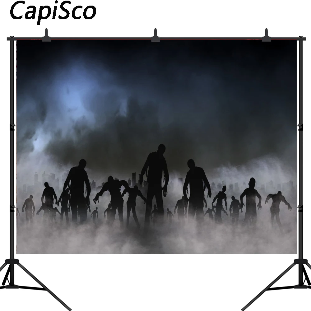 

Capisco photo background Halloween scary zombies smoke horrible Halloween decoration Photostudio Background for photo studio