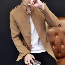 Мужской плащ, мужская осенне-зимняя ветровка, мужское модное пальто, Длинный дизайнерский Тренч, мужские пальто и куртки с воротником "Мандарин" 5XL