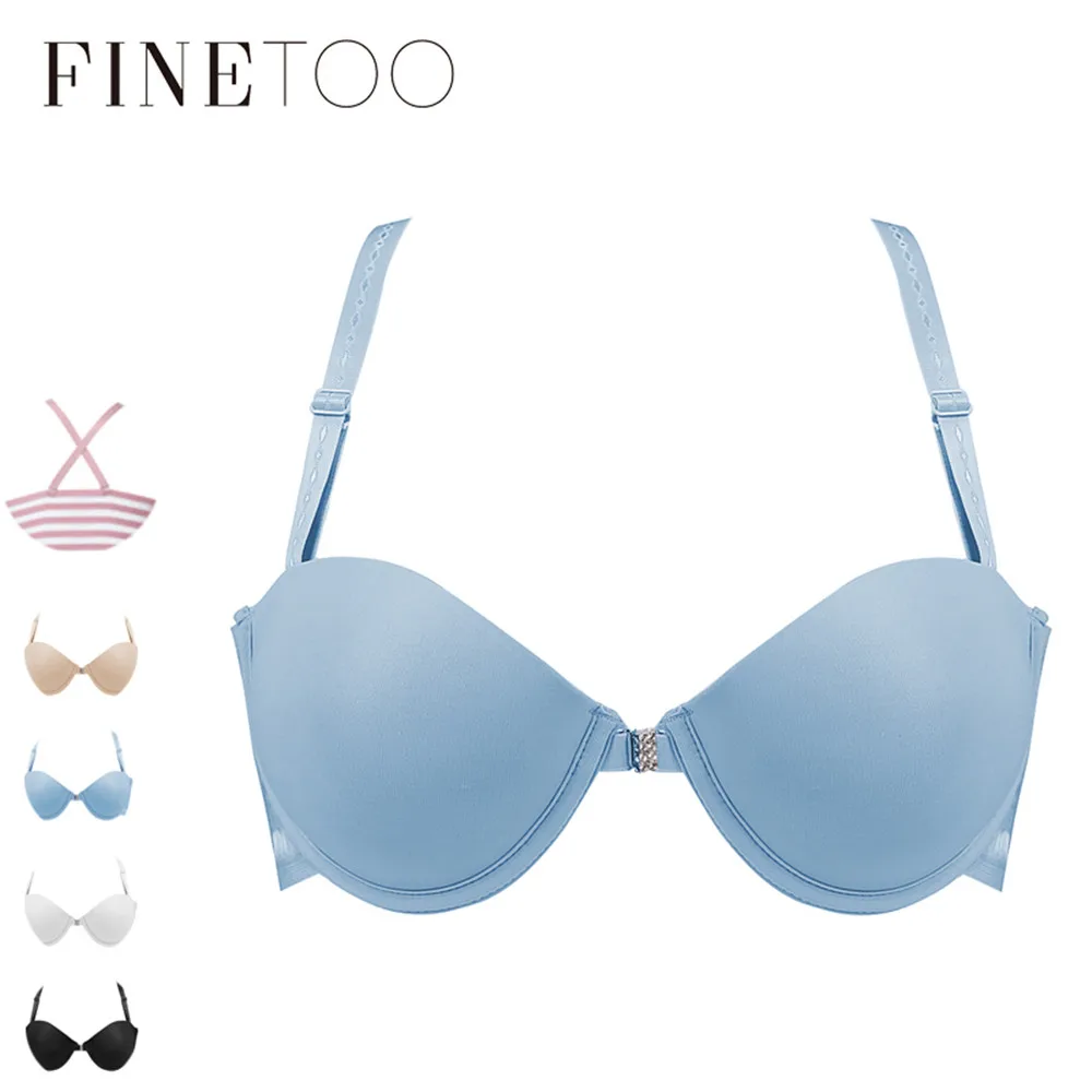 

Finetoo Organza Front Closure Sexy Bra 2019 For Women 1/2 Cup Lingerie Backless Underwear Seamless Bralette Push Up Bras Girls