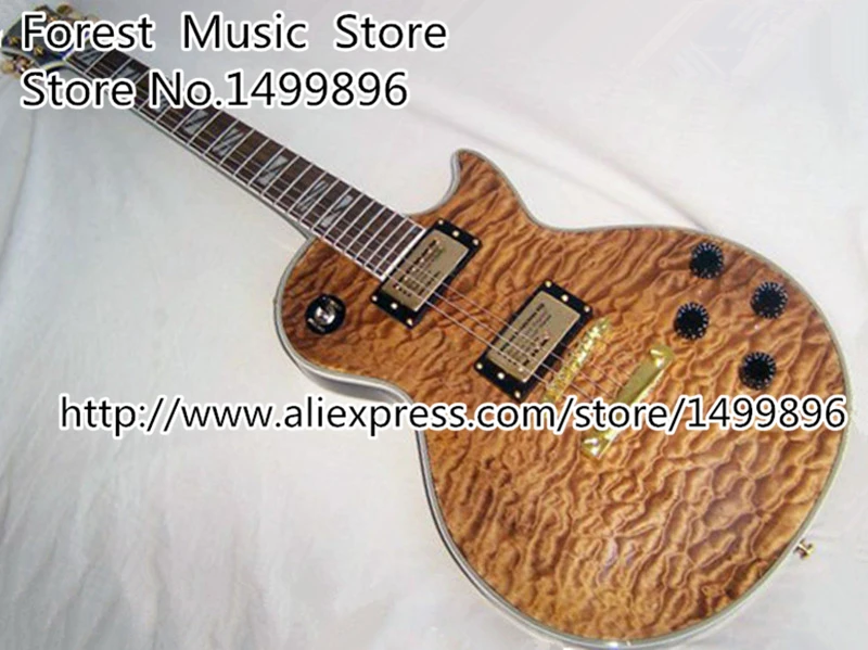 

New Arrival LP Nature Wood Chinese Electric Gutiar Flamed Maple Finish Guitar Body Lefty Custom Available