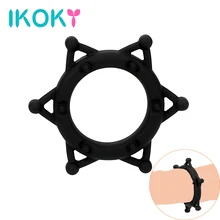 IKOKY Silicone Penis Ring Delay Ejaculation Sex Toys for Men Male Masturbation Dildo Extender Cock Ring Adult Products