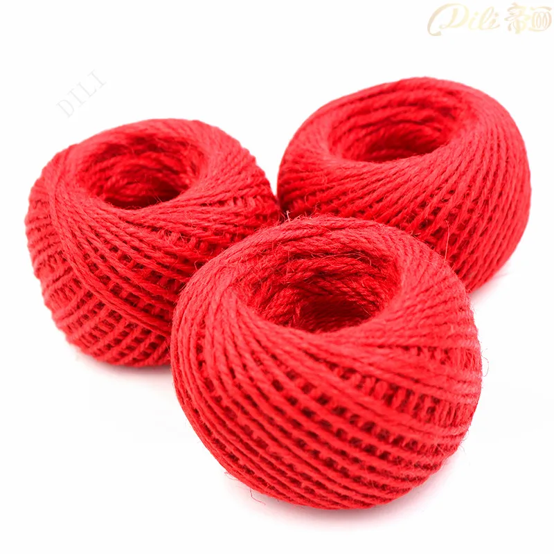 colore: Rosso Hemptique Rotolo di corda di canapa 50 g 